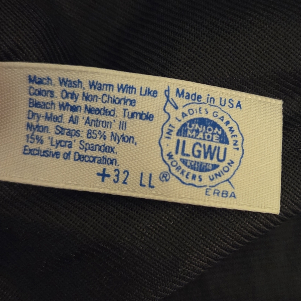 Vintage ILGWU Maidenform Black Lace Silky Slip Lingerie Dress Women's Size 36 - Picture 4 of 9